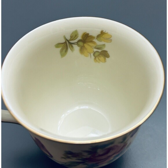 Vintage Demitasse Cup Continental Ivory Germany Pink Roses Gold Trim Off-white - Picture 7 of 10